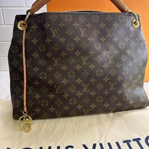 Authentic Louis Vuitton Monogram Canvas Artsy MM Shoulder Bag & New Purse Insert